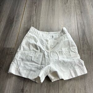 Boden Linen Blend Carrie High Waist‎ Shorts In Ivory